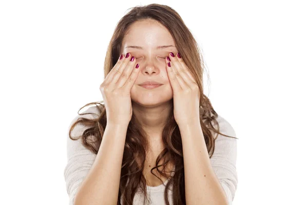 Face rubbing — Stock Photo, Image