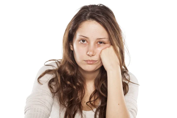 Brunette without makeup — Stock Photo, Image