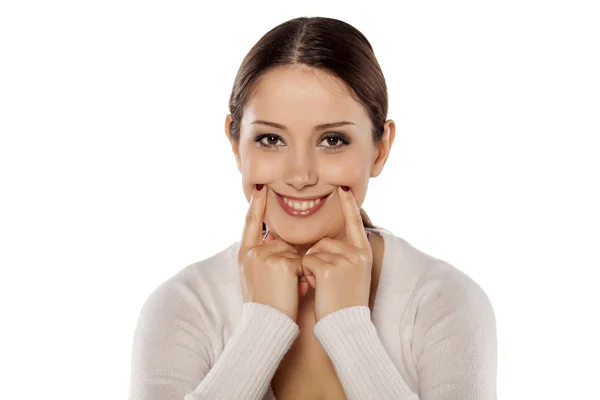 Forced smile — Stock Photo, Image