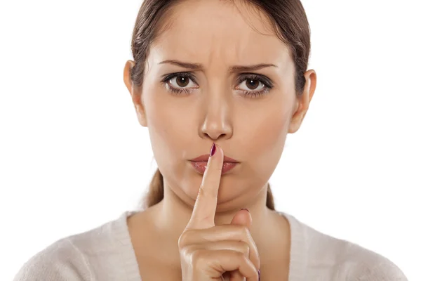 Silence gesture — Stock Photo, Image