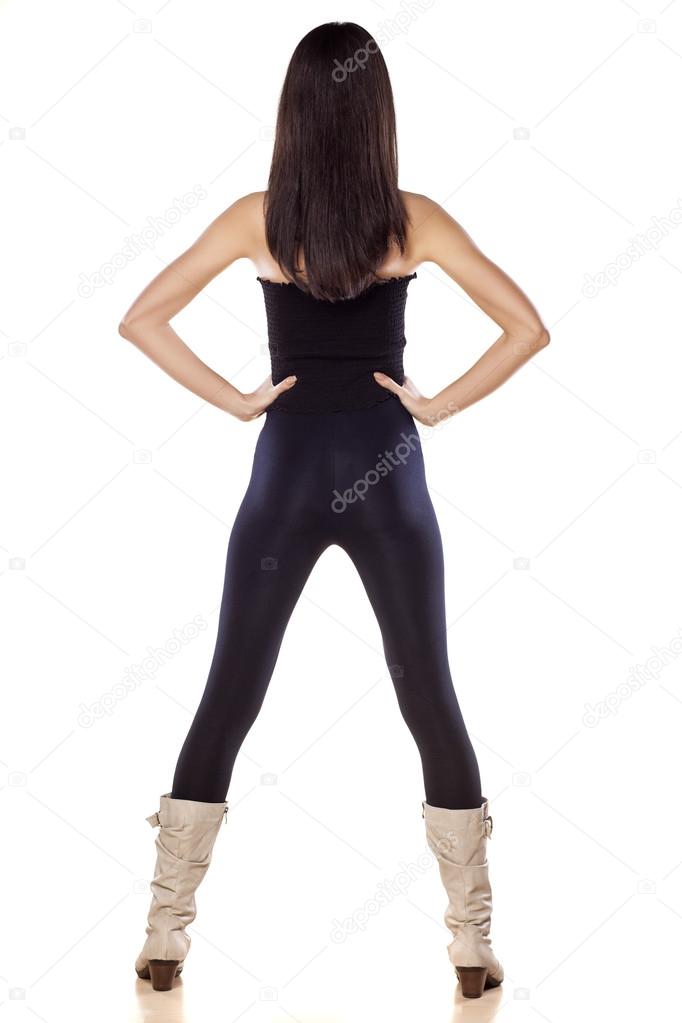 Girl in leggings and boots from behind Stock Photo by ©VGeorgiev