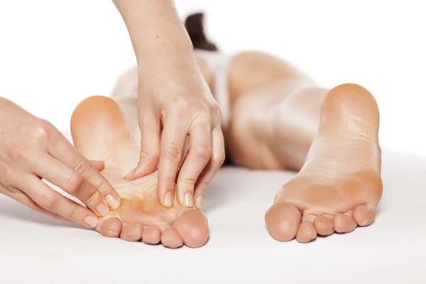 Foot acupressure — Stock Photo, Image