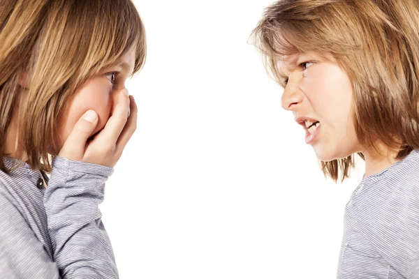Twins arguing — Stock Photo, Image