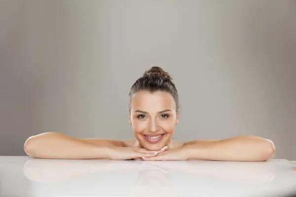 Sensual with a bun — Stock Photo, Image