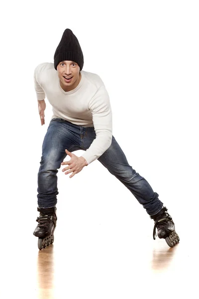 Man with roller skates — Stock Photo, Image