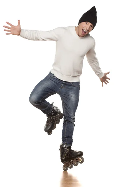 Man with roller skates — Stock Photo, Image