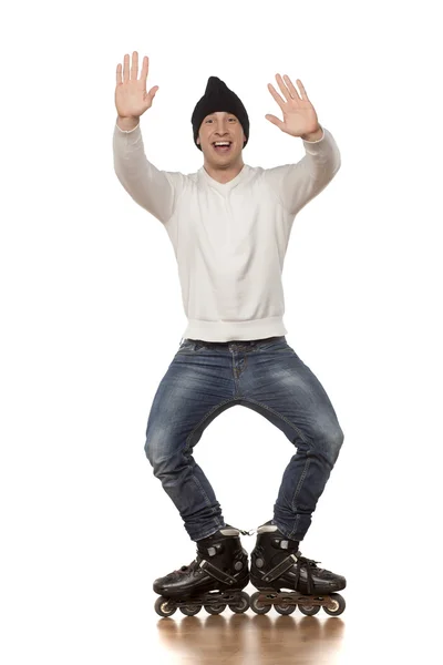 Man with roller skates — Stock Photo, Image