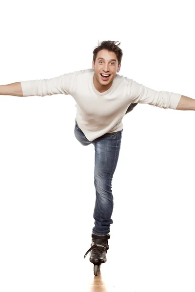 Man with roller skates — Stock Photo, Image