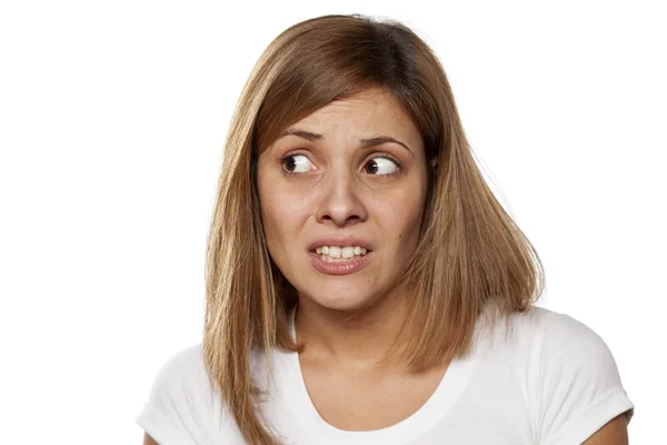 Frightened young woman — Stock Photo, Image