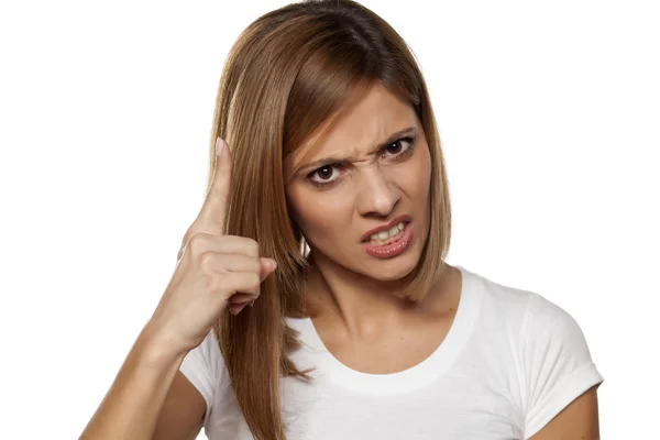 Angry young woman — Stock Photo, Image