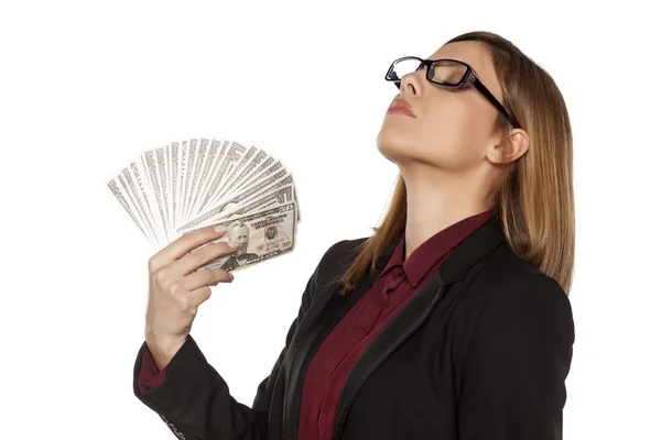 Mulher de negócios desfrutando de sucesso — Fotografia de Stock