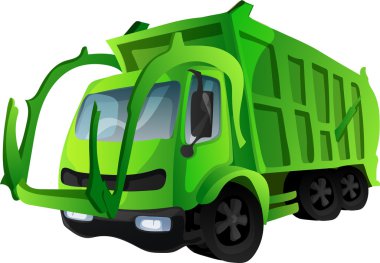 Çöp kamyonu. Vektör çizim