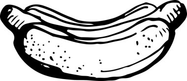 Sosisli sandviç. Vektör çizim