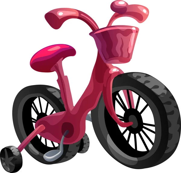 Niña bicicleta. Ilustración vectorial — Vector de stock