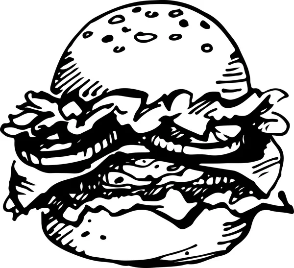 Hamburguesa. Ilustración vectorial — Archivo Imágenes Vectoriales