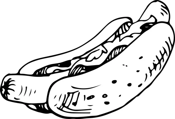 Hot dog. Vektoros illusztráció — Stock Vector