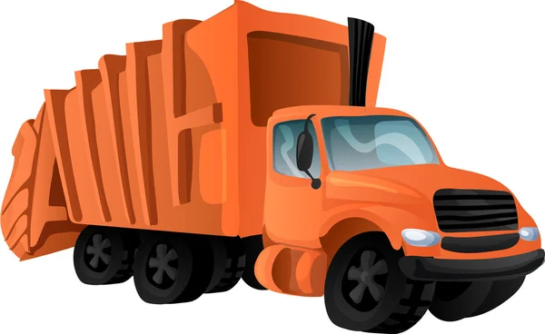 Çöp kamyonu. Vektör çizim — Stok Vektör