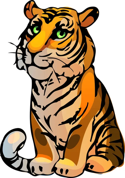 Тигр. Векторні ілюстрації Стокова Ілюстрація