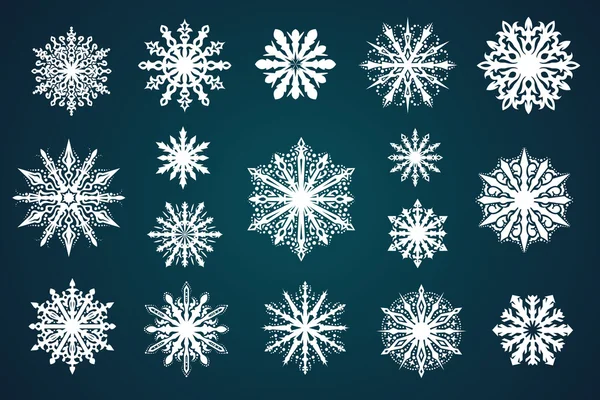 Coleção decorativa de ícone de flocos de neve. Forma de vetor . — Vetor de Stock