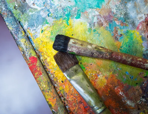 Artistic paint brushes — Stock Photo, Image