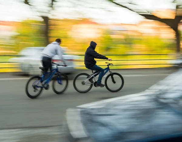 Imaginea abstractă a bicicliștilor — Fotografie, imagine de stoc