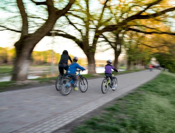 Abstract image of cyclists Stock Photo