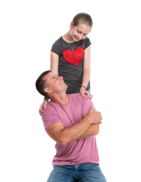 Young father with smiling daughter — Stock Photo, Image