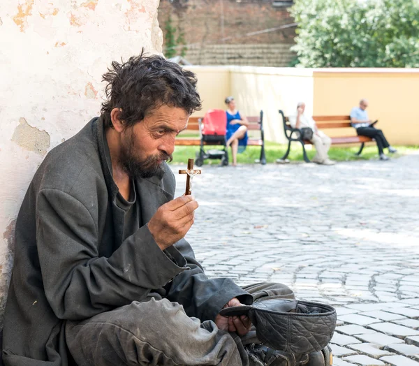 Homeless dirty man — Stock Photo, Image