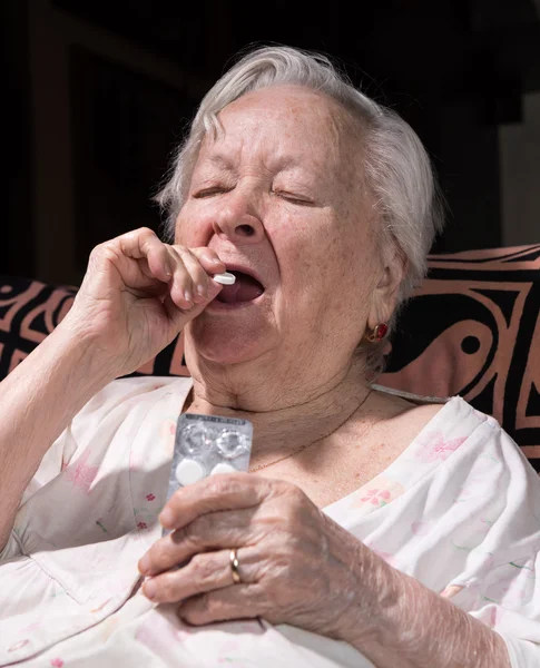 Old sick woman — Stock Photo, Image