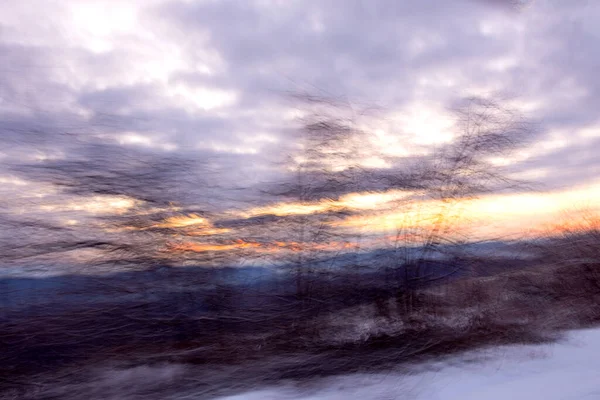 Blurred Background Winter Landscape Motion Blur Defocused Image — Stock Photo, Image