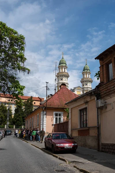 Uzhorod Ukraine May 2021 View Kapitulna Street Uzhhorod 그리스 카톨릭 — 스톡 사진