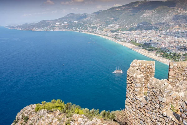 Vacker Utsikt Över Kusten Alanya Från Fästningen Alanya Kalesi — Stockfoto