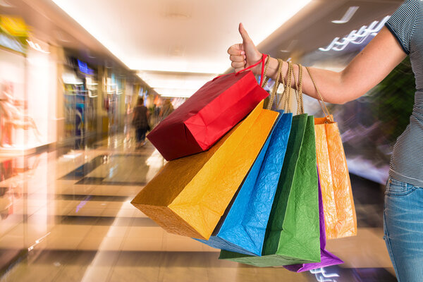 Woman holding shopping bags