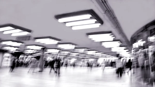 Abstract silhouttes of passengers in subway — Stock Photo, Image