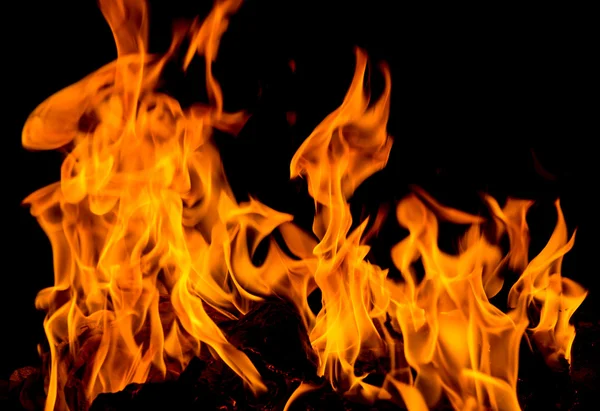 Oranje brand vlammen — Stockfoto