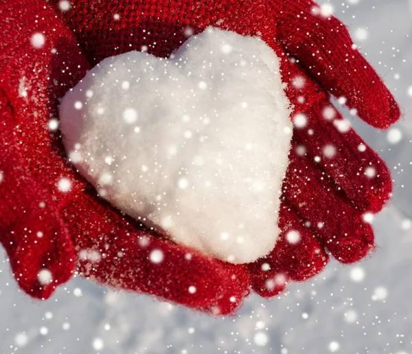 Cuore di neve — Foto Stock