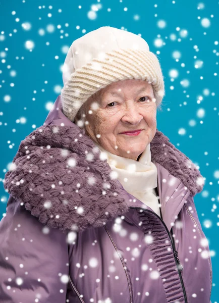 Portrait of smiling old woman — Stock Photo, Image