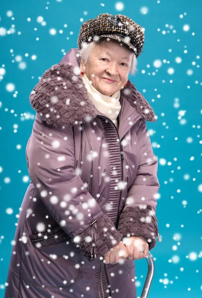 Retrato de anciana sonriente — Foto de Stock