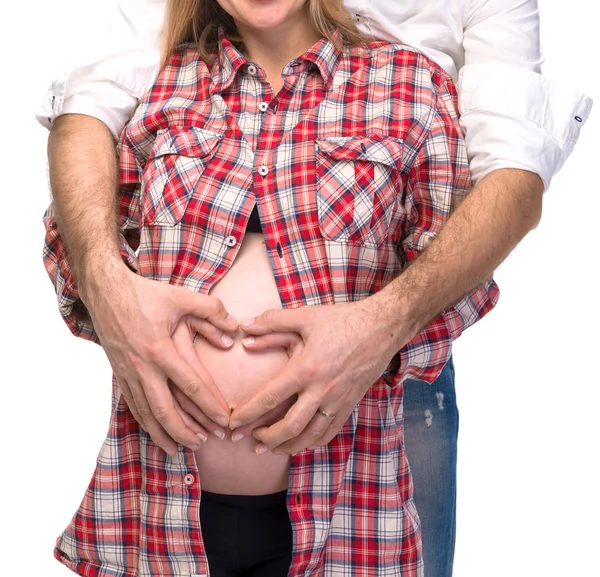 Pregnant couple in love — Stock Photo, Image