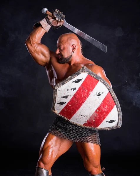 Handsome muscular ancient warrior — Stock Photo, Image