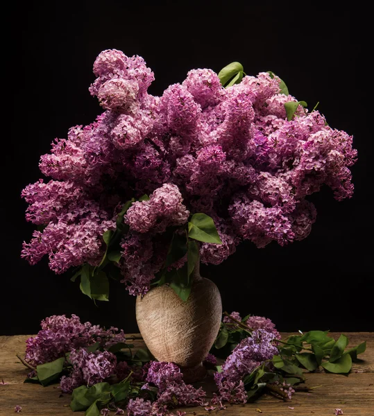 Kukkivat oksat lila maljakko — kuvapankkivalokuva