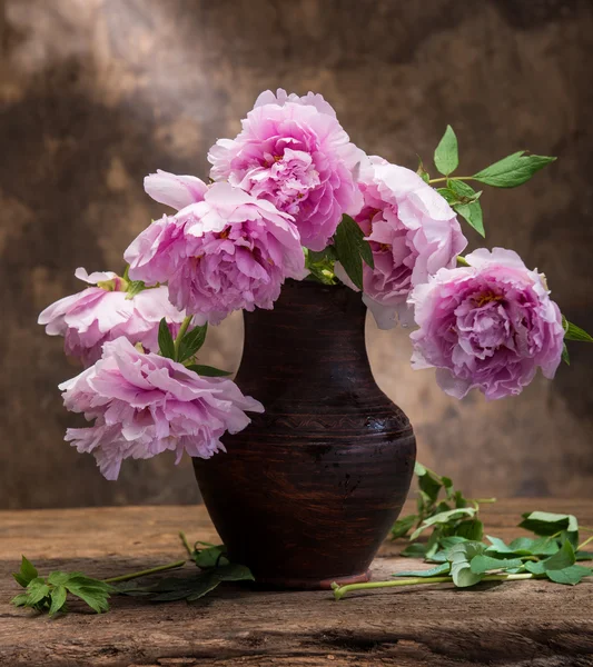 Mooi boeket van roze pioenrozen — Stockfoto