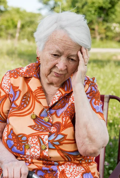 Tired sad old woman — Stock Photo, Image