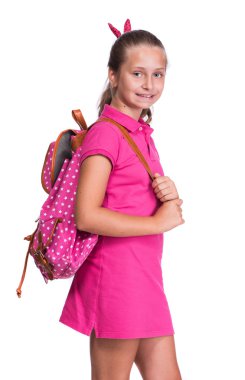 sırt çantası ile mutlu kız