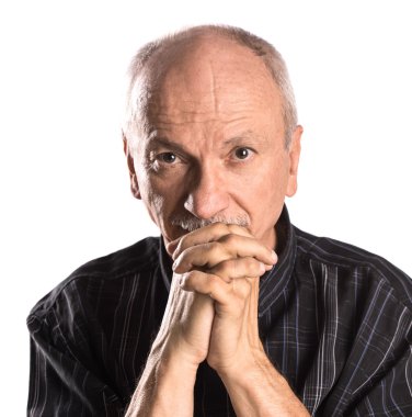 Gözlüklü yaşlı bir adamın portresi.