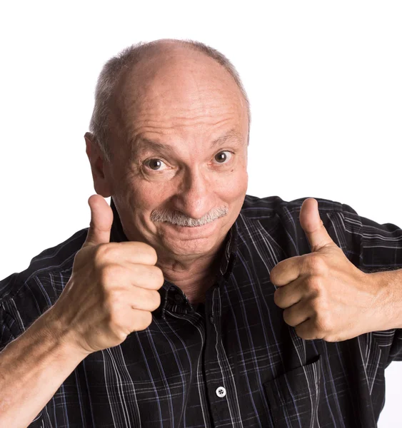 Elderly man showing ok sign — Stock Photo, Image