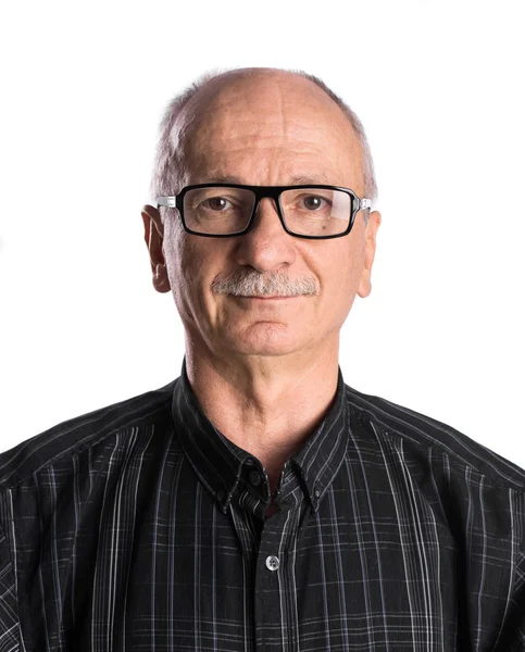 Porträt eines älteren Mannes mit Brille — Stockfoto