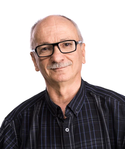 Portrait of a senior man with glasses — Stock Photo, Image