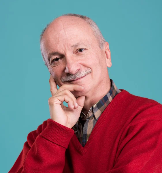 Adam gülümseyen kıdemli portresi