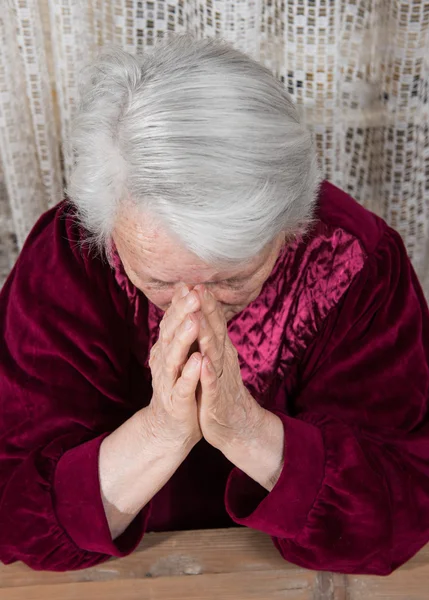 Old sad woman — Stock Photo, Image